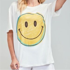 WILDFOX- Always Happy-Oversized‎ T Shirt- 100% Cotton-Super Soft- Sz S